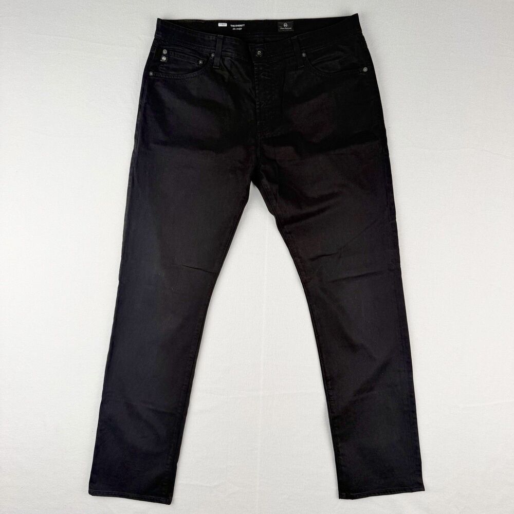AG Adriano Goldschmied Men's Jeans 36x32 Everett Slim Straight Black Pants Chino